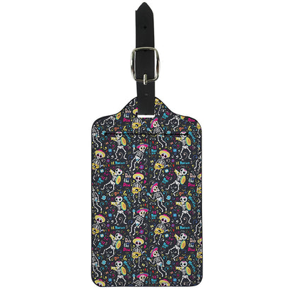 Day Of The Dead Mariachi Skeletons Print Luggage Tag