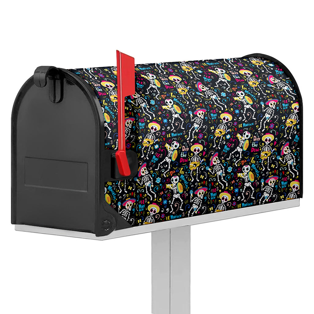 Day Of The Dead Mariachi Skeletons Print Mailbox Cover