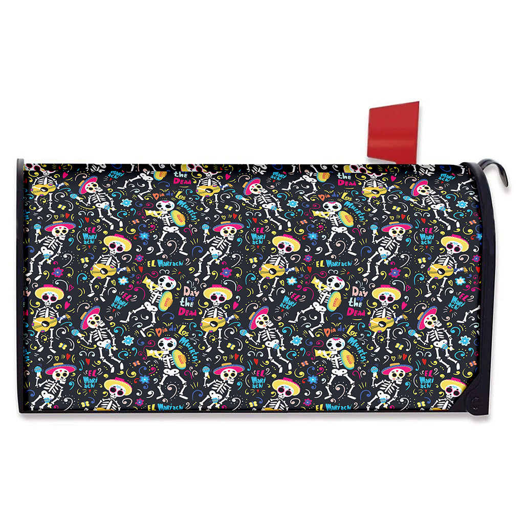 Day Of The Dead Mariachi Skeletons Print Mailbox Cover