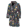 Day Of The Dead Mariachi Skeletons Print Men's Bathrobe