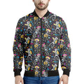 Day Of The Dead Mariachi Skeletons Print Men's Bomber Jacket