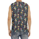 Day Of The Dead Mariachi Skeletons Print Men's Fitness Tank Top