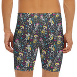 Day Of The Dead Mariachi Skeletons Print Men's Long Boxer Briefs