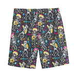 Day Of The Dead Mariachi Skeletons Print Men's Sports Shorts