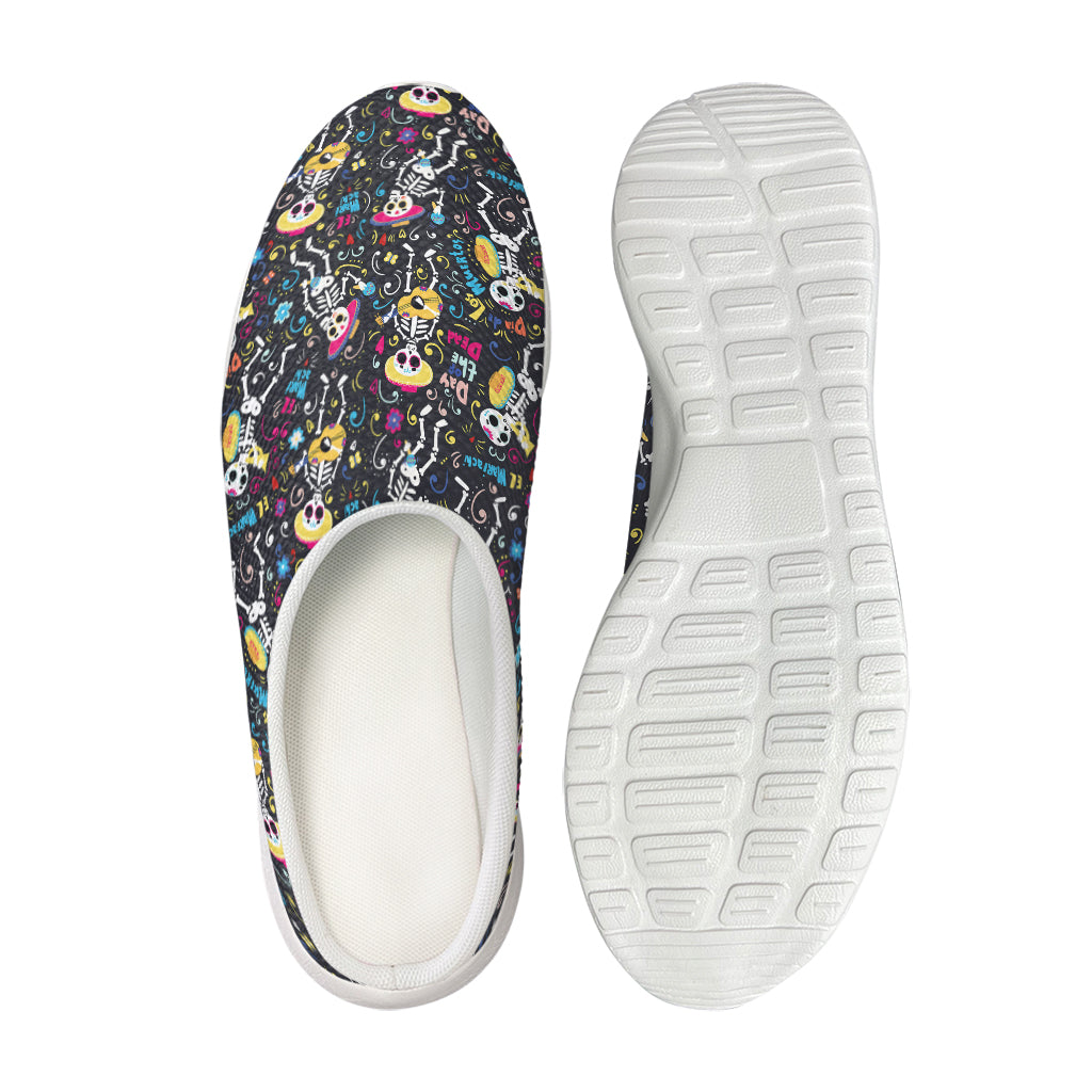 Day Of The Dead Mariachi Skeletons Print Mesh Casual Shoes