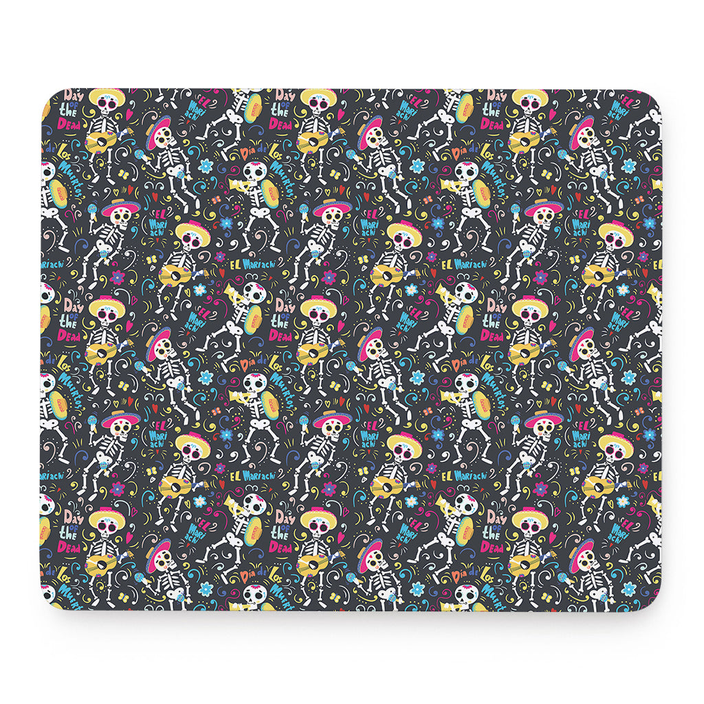 Day Of The Dead Mariachi Skeletons Print Mouse Pad