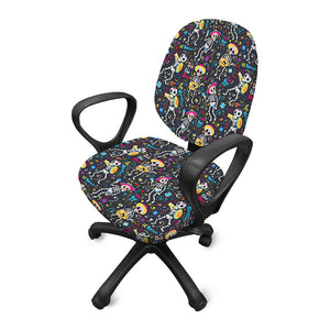 Day Of The Dead Mariachi Skeletons Print Office Chair Cover