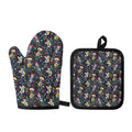 Day Of The Dead Mariachi Skeletons Print Oven Mitt And Pot Holder Set