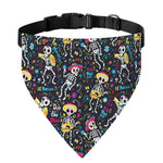 Day Of The Dead Mariachi Skeletons Print Over The Collar Dog Bandana