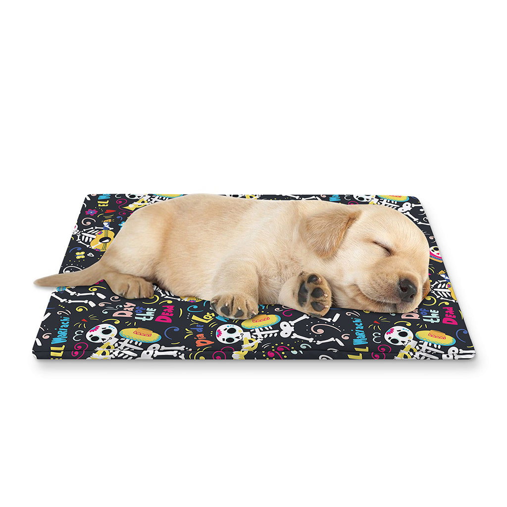 Day Of The Dead Mariachi Skeletons Print Pet Cooling Mat Cover