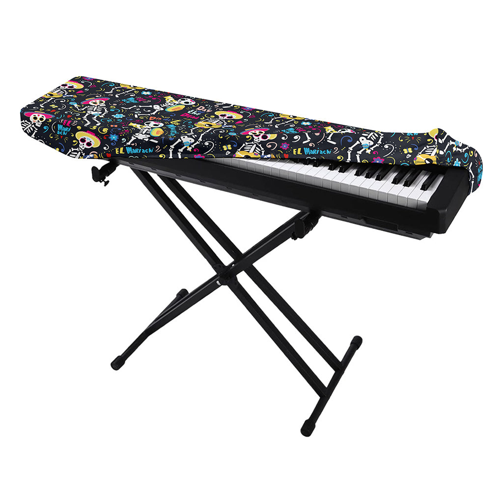 Day Of The Dead Mariachi Skeletons Print Piano Keyboard Cover