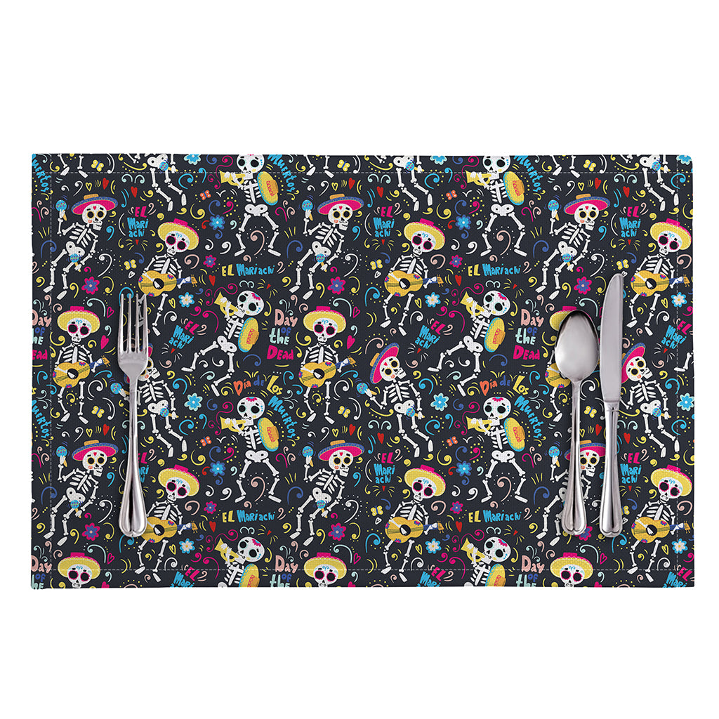 Day Of The Dead Mariachi Skeletons Print Placemat