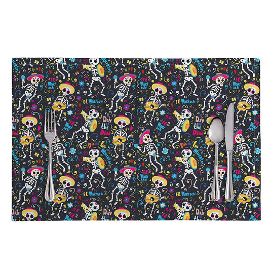 Day Of The Dead Mariachi Skeletons Print Placemat