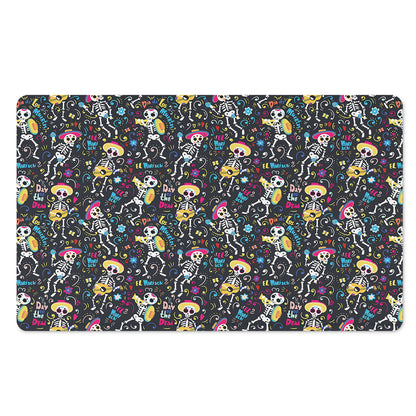 Day Of The Dead Mariachi Skeletons Print Polyester Doormat