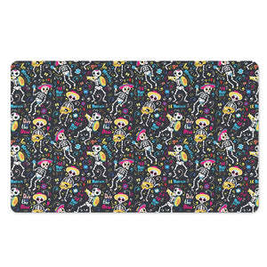 Day Of The Dead Mariachi Skeletons Print Polyester Doormat