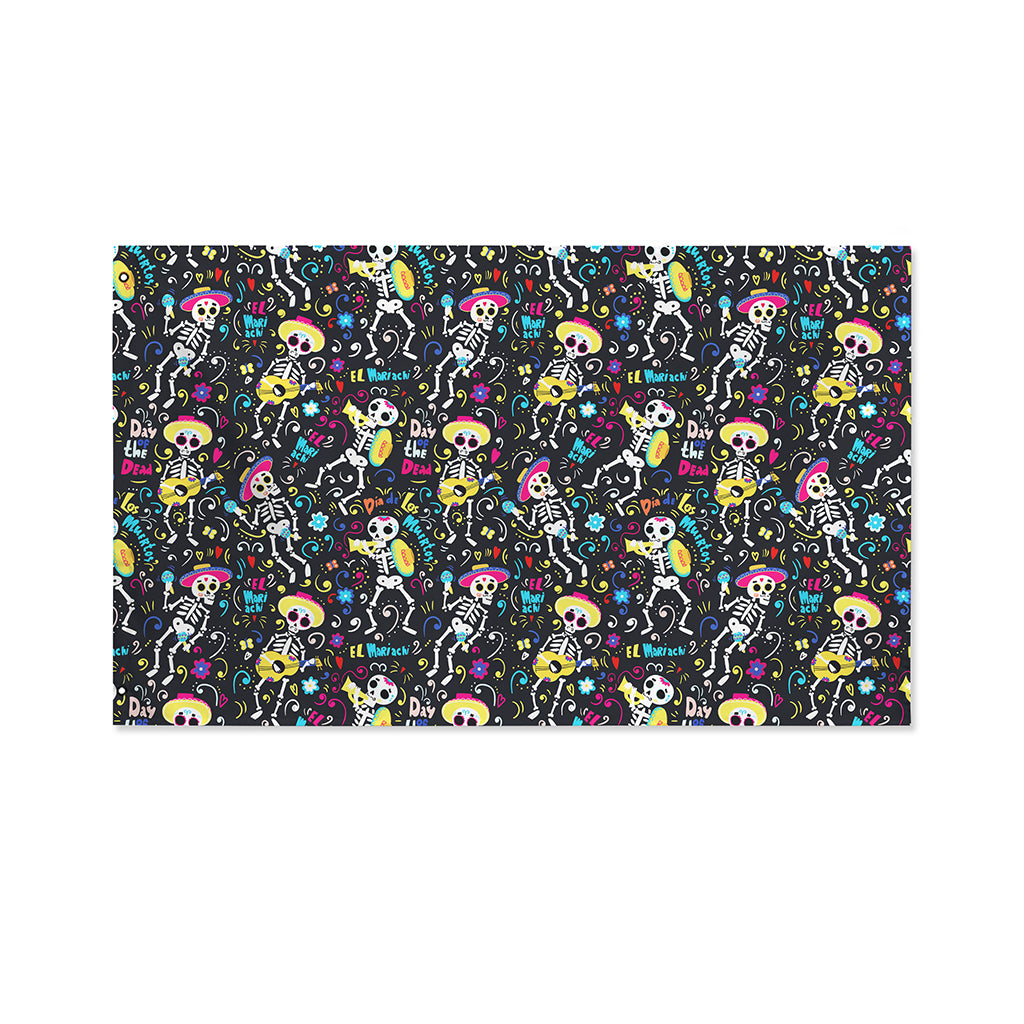 Day Of The Dead Mariachi Skeletons Print Polyester Flag