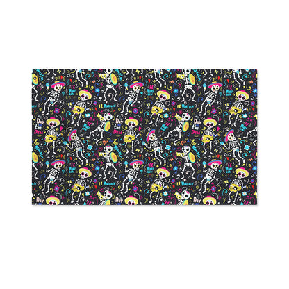 Day Of The Dead Mariachi Skeletons Print Polyester Flag