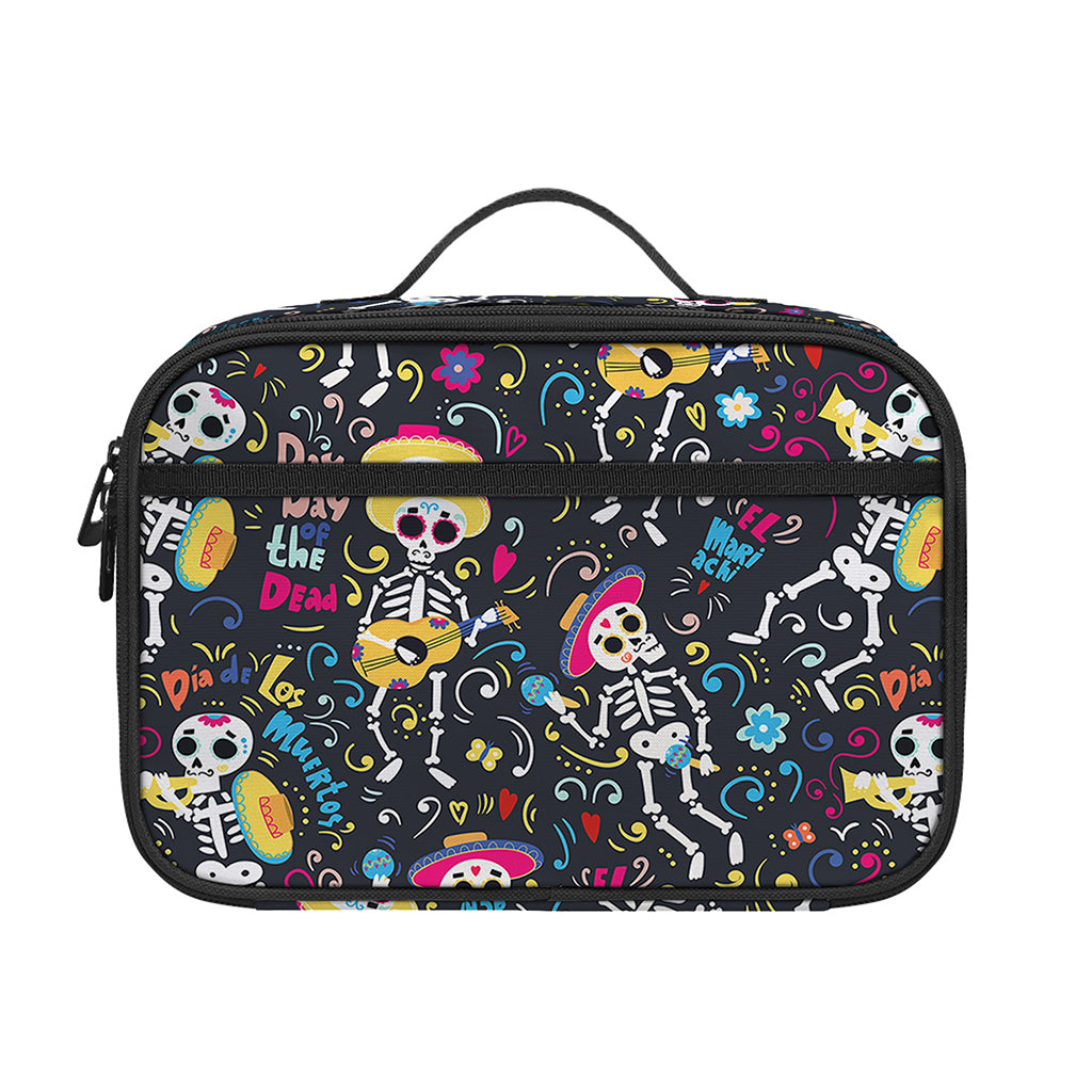 Day Of The Dead Mariachi Skeletons Print Portable Lunch Bag