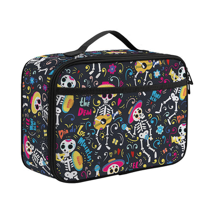 Day Of The Dead Mariachi Skeletons Print Portable Lunch Bag