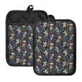 Day Of The Dead Mariachi Skeletons Print Pot Holders With Pocket