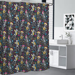 Day Of The Dead Mariachi Skeletons Print Premium Shower Curtain