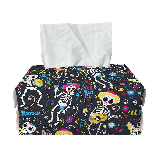 Day Of The Dead Mariachi Skeletons Print Rectangle Tissue Box Cover