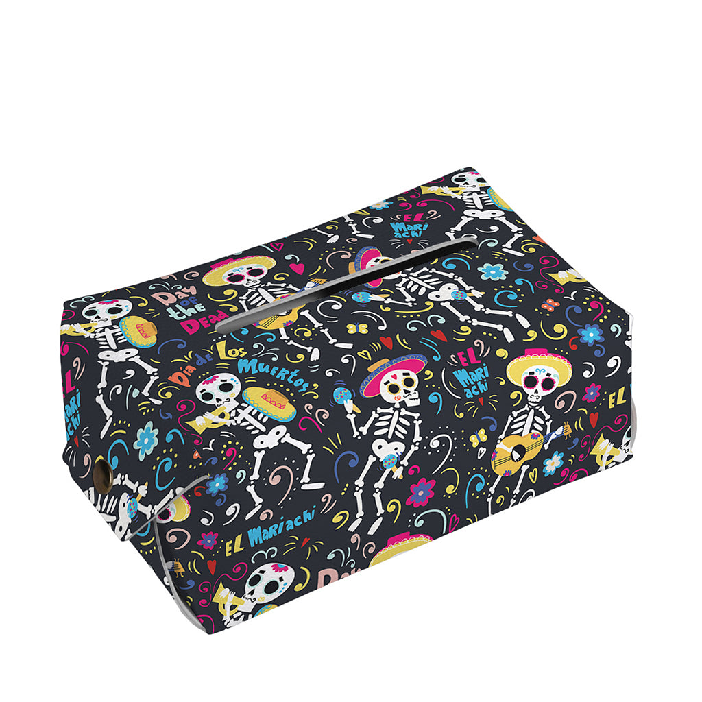 Day Of The Dead Mariachi Skeletons Print Rectangle Tissue Box Cover