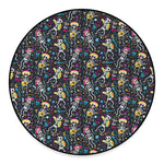 Day Of The Dead Mariachi Skeletons Print Round Floor Mat