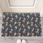 Day Of The Dead Mariachi Skeletons Print Rubber Doormat