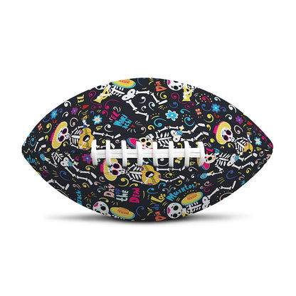 Day Of The Dead Mariachi Skeletons Print Rugby Ball