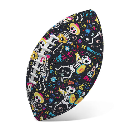 Day Of The Dead Mariachi Skeletons Print Rugby Ball
