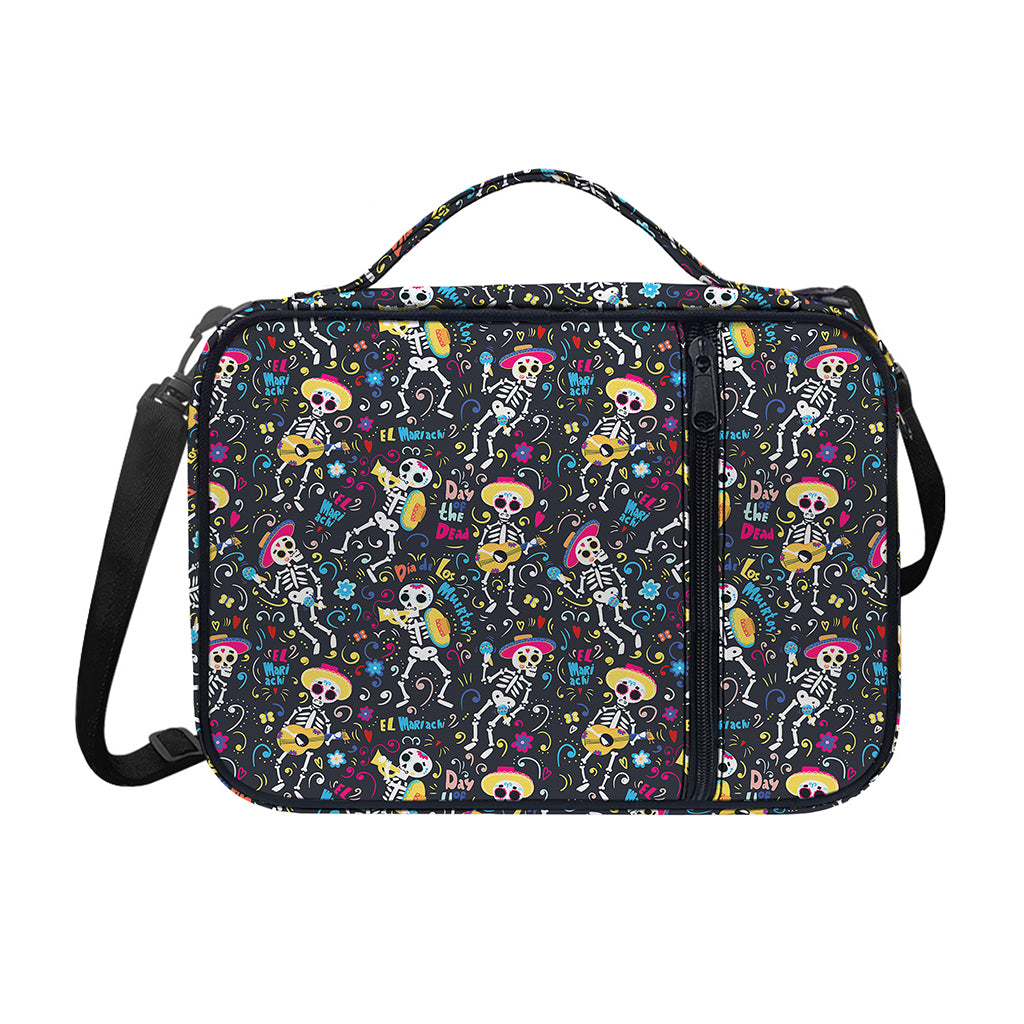 Day Of The Dead Mariachi Skeletons Print Shoulder Strap Bible Bag