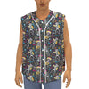 Day Of The Dead Mariachi Skeletons Print Sleeveless Baseball Jersey