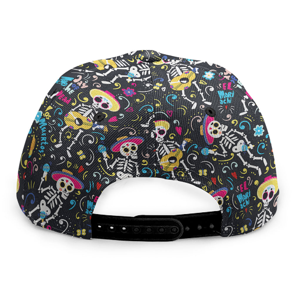 Day Of The Dead Mariachi Skeletons Print Snapback Cap