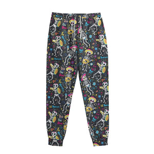 Day Of The Dead Mariachi Skeletons Print Sweatpants