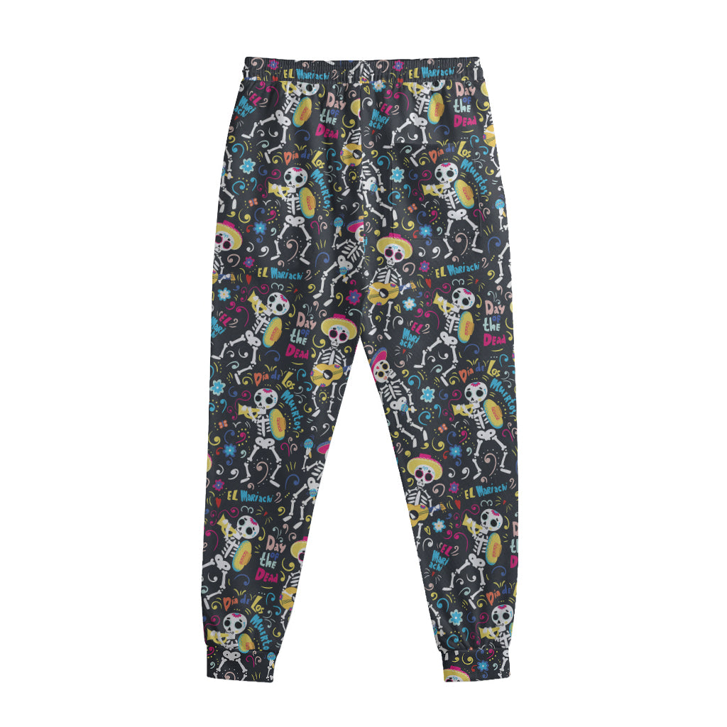 Day Of The Dead Mariachi Skeletons Print Sweatpants