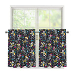Day Of The Dead Mariachi Skeletons Print Tier Curtains