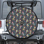 Day Of The Dead Mariachi Skeletons Print Tire Cover With Camera Hole