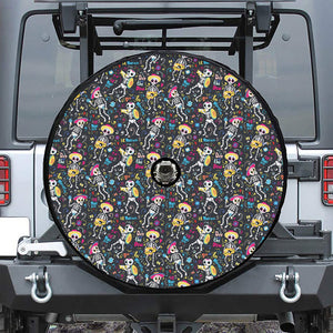 Day Of The Dead Mariachi Skeletons Print Tire Cover With Camera Hole