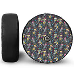 Day Of The Dead Mariachi Skeletons Print Tire Cover With Camera Hole