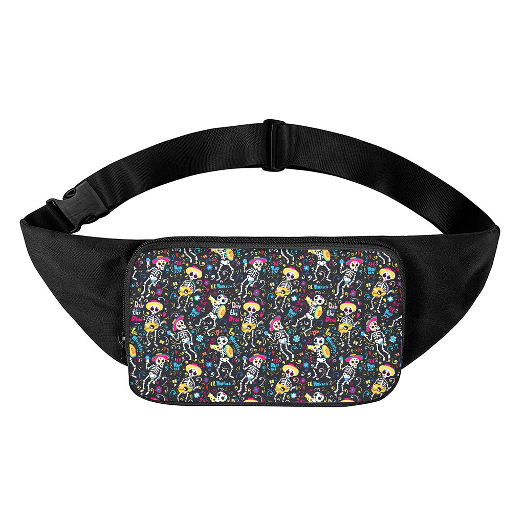 Day Of The Dead Mariachi Skeletons Print Waist Bag