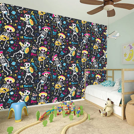 Day Of The Dead Mariachi Skeletons Print Wall Sticker