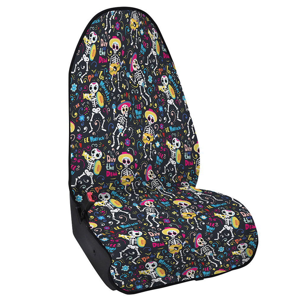Day Of The Dead Mariachi Skeletons Print Waterproof Car Seat Cover