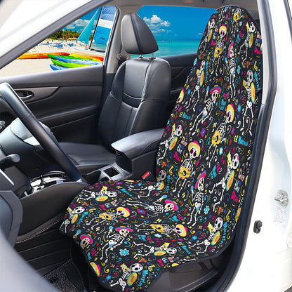 Day Of The Dead Mariachi Skeletons Print Waterproof Car Seat Cover