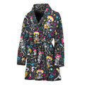Day Of The Dead Mariachi Skeletons Print Women's Bathrobe