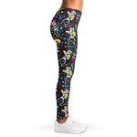 Day Of The Dead Mariachi Skeletons Print Women's Leggings