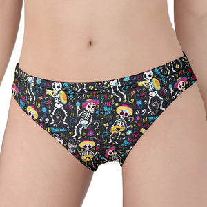 Day Of The Dead Mariachi Skeletons Print Women's Panties