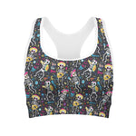 Day Of The Dead Mariachi Skeletons Print Women's Sports Bra