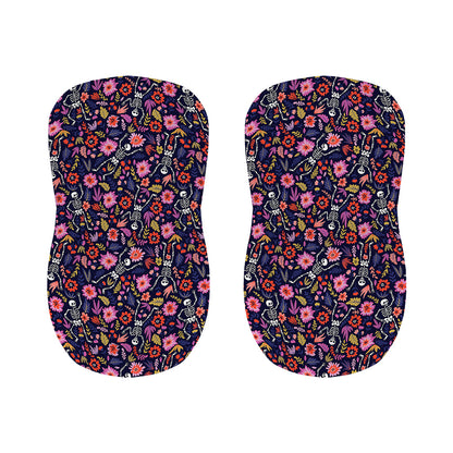 Day Of The Dead Skeleton Pattern Print Bar Stool Covers