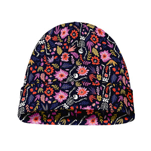 Day Of The Dead Skeleton Pattern Print Beanie